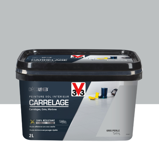 Peinture sol, carrelage Décolab® V33, gris perle satiné, 2 l