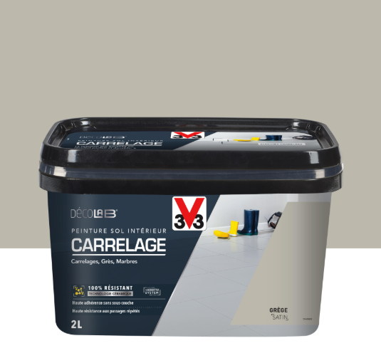 Peinture sol, carrelage Décolab® V33, grège satiné, 2 l