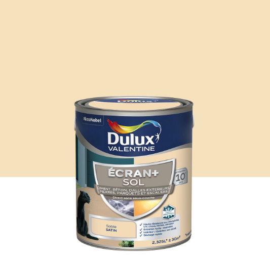 Peinture sol Ecran + DULUX VALENTINE, sable satiné, 2.5 l