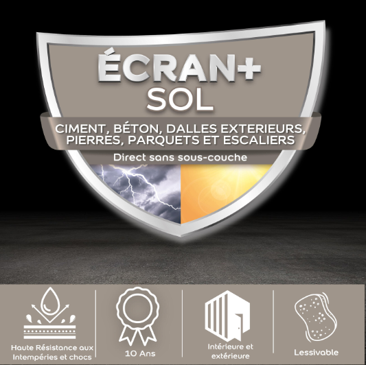 Peinture sol Ecran + DULUX VALENTINE, gris anthracite satiné, 5 l