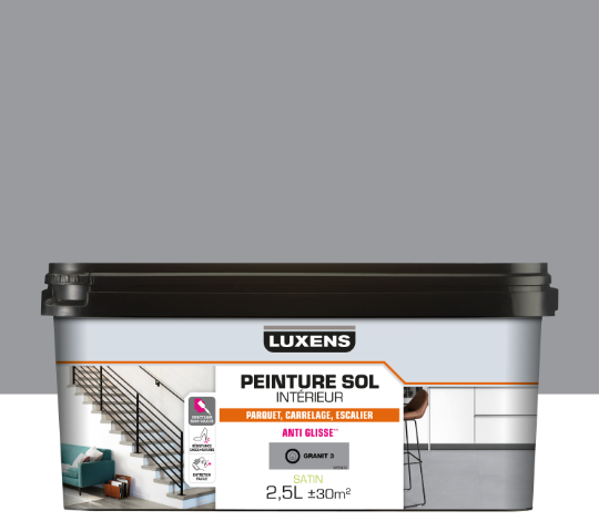 Peinture sol, carrelage / parquet / laminé Intérieur LUXENS, granit 3 satiné, 2.