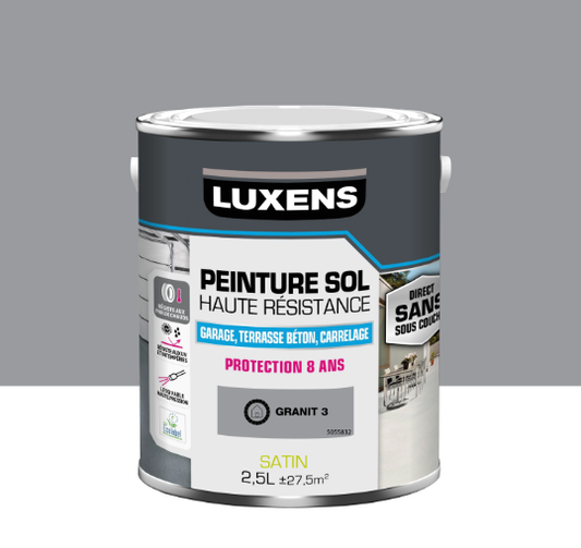 Peinture sol Haute résistance LUXENS, granit 3 satiné, 2.5 l