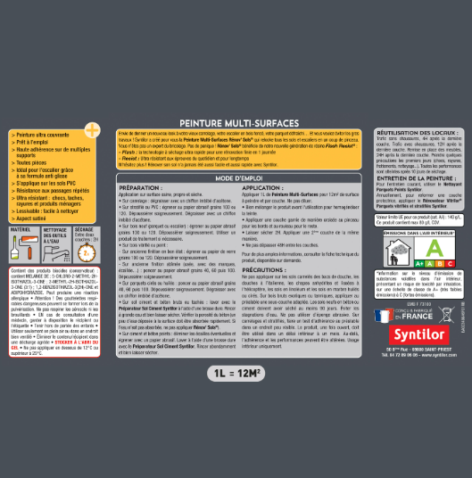 Peinture, carrelage / parquet / laminé Renov sol SYNTILOR, blanc satiné, 2 l