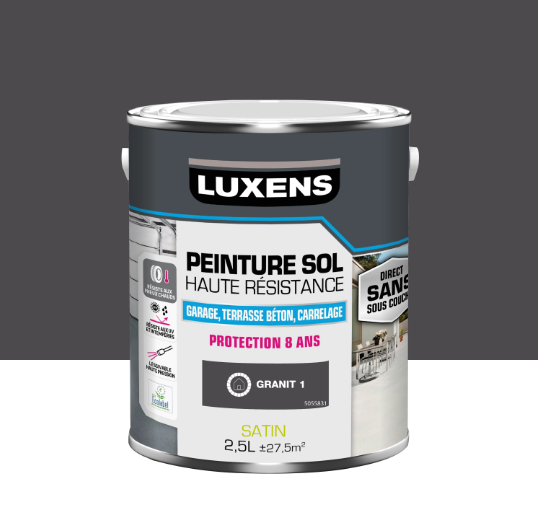 Peinture sol Haute résistance LUXENS, granit 1 satiné, 2.5 l