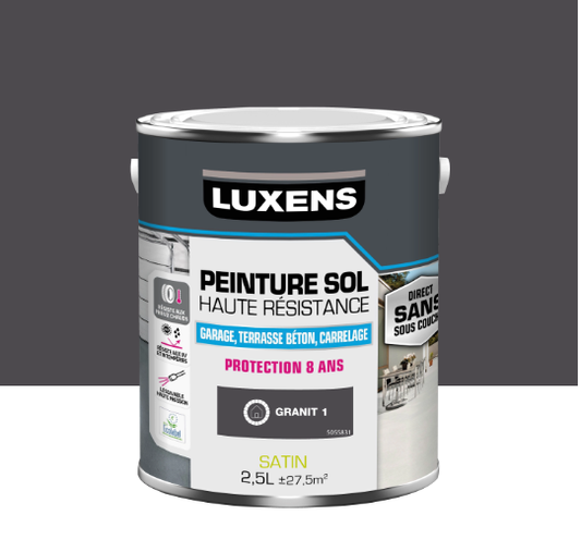 Peinture sol Haute résistance LUXENS, granit 1 satiné, 2.5 l