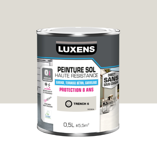 Peinture sol Haute résistance LUXENS, trench 6 satiné, 0.5 l