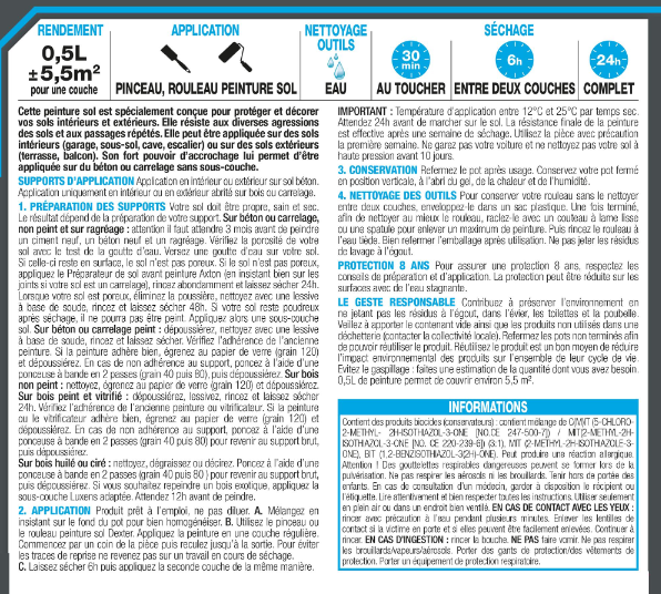 Peinture sol Haute résistance LUXENS, trench 6 satiné, 0.5 l
