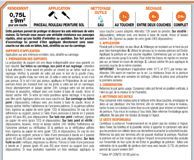 Peinture sol, carrelage / parquet / laminé Intérieur LUXENS, paper 6 satiné, 0.7