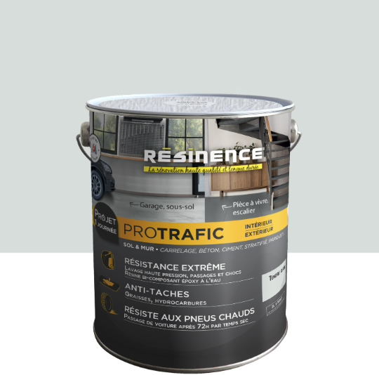 Peinture sol Protrafic RESINENCE, RAL 7035, gris tendre satiné, 2 ll