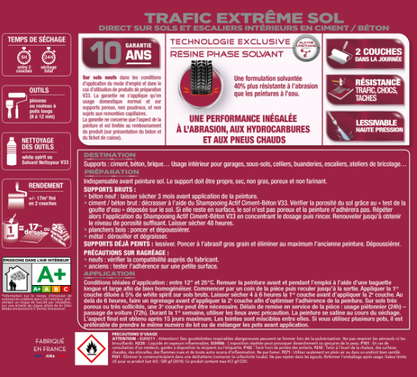 Peinture sol Trafic extrême V33, RAL 248, gris clair satiné, 2.5 l