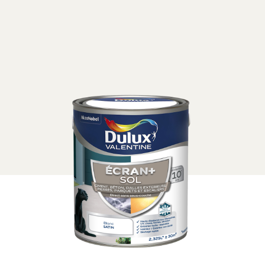 Peinture sol Ecran + DULUX VALENTINE, blanc satiné, 2.5 l