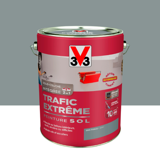 Peinture sol Trafic extrême V33, RAL 266, gris foncé satiné, 5 l