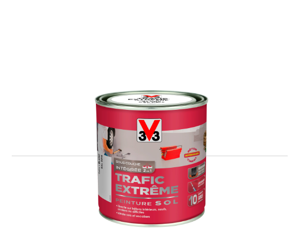 Peinture sol Trafic extrême V33, RAL 9016, blanc satiné, 0.5 l