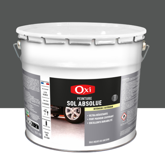 Peinture sol Absolue OXI, RAL 7043, gris signalisation mat, 10 l