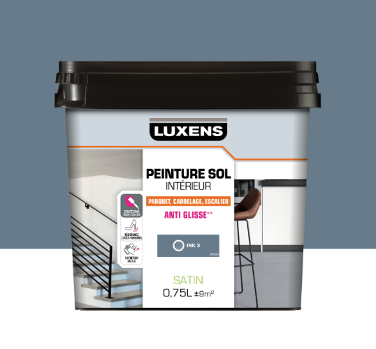 Peinture sol, carrelage / parquet / laminé Intérieur LUXENS, ink 3 satiné, 0.75