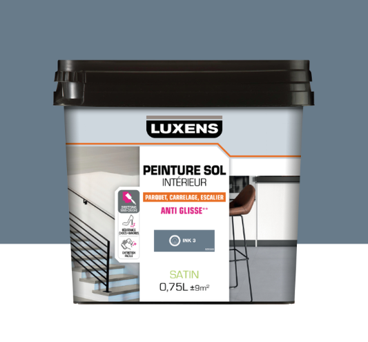 Peinture sol, carrelage / parquet / laminé Intérieur LUXENS, ink 3 satiné, 0.75
