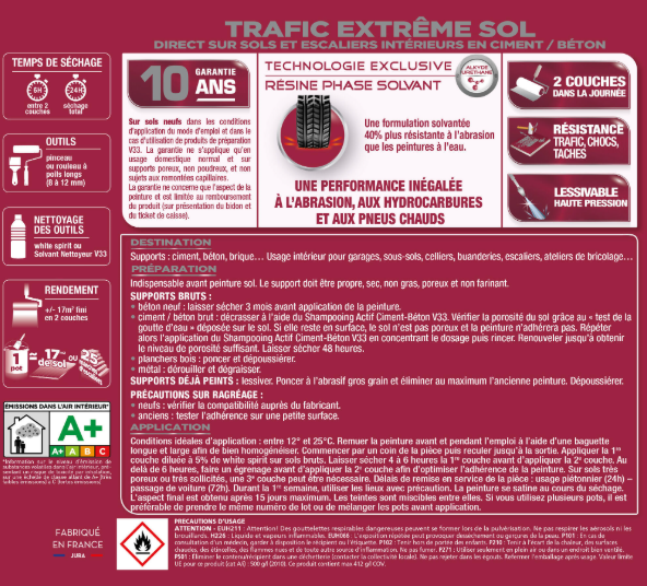 Peinture sol Trafic extrême V33, RAL 266, gris foncé satiné, 0.5 l