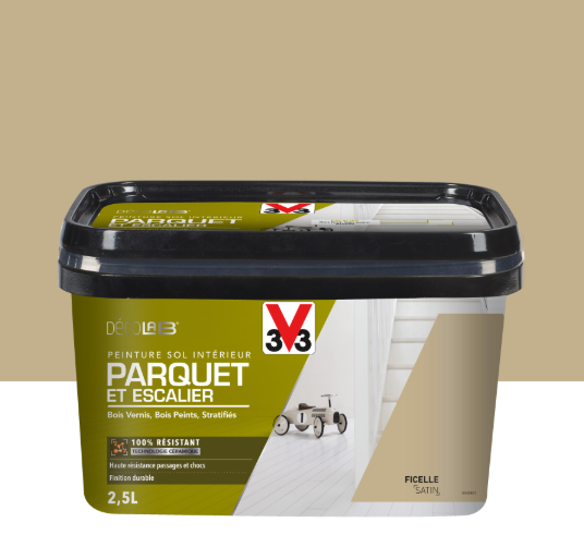 Peinture sol, parquet, escalier décolab® V33, Ficelle satiné, 2.5l