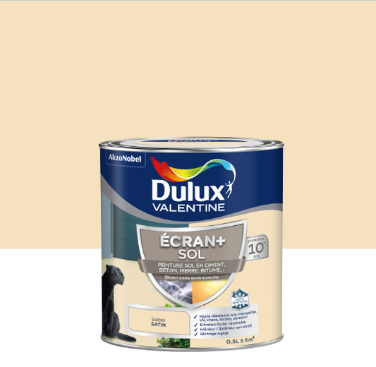 Peinture sol Ecran + DULUX VALENTINE, sable satiné, 0.5 l
