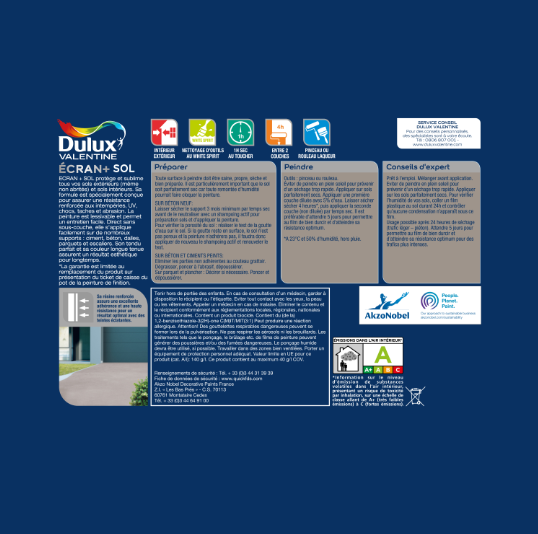 Peinture sol Ecran + DULUX VALENTINE, sable satiné, 0.5 l