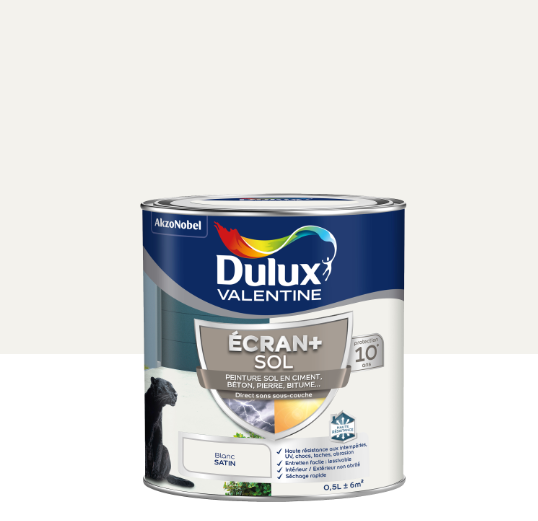 Peinture sol DULUX VALENTINE, blanc satiné, 0.5 l
