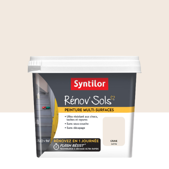 Peinture, carrelage / parquet / laminé Renov sol SYNTILOR, craie satiné, 0.75 l