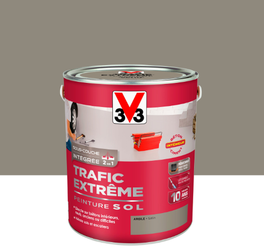 Peinture sol Trafic extrême V33, argile satiné, 2.5 l