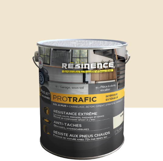 Peinture sol Protrafic RESINENCE, ivoire satiné, 2 l