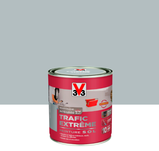 Peinture sol Trafic extrême V33, RAL 248, gris clair satiné, 0.5 l