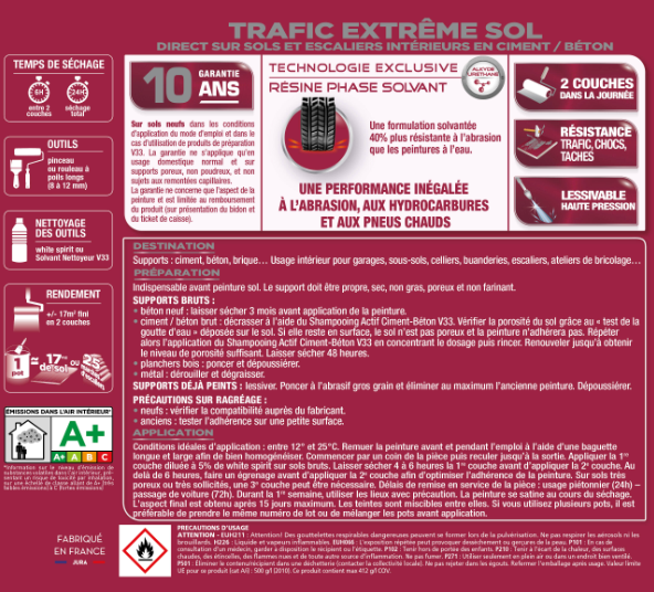 Peinture sol Trafic extrême V33, RAL 266, gris foncé satiné, 2.5 l