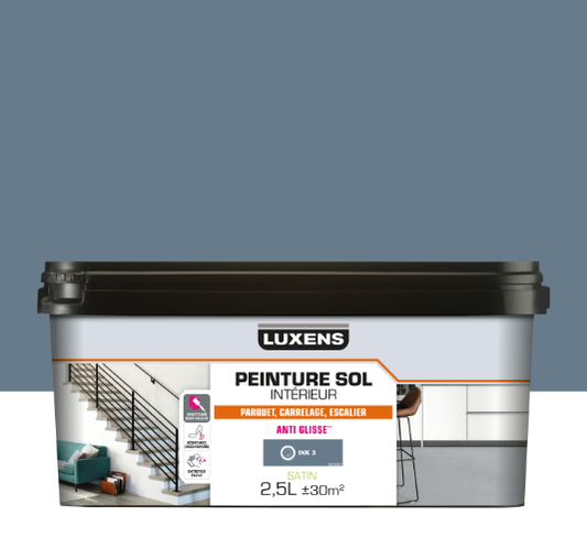 Peinture sol, carrelage / parquet / laminé Intérieur LUXENS, ink 3 satiné, 2.5 l