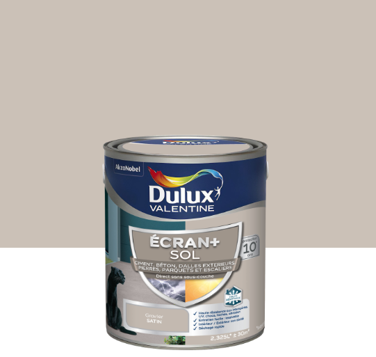 Peinture sol Ecran + DULUX VALENTINE, gravier satiné, 2.5 l