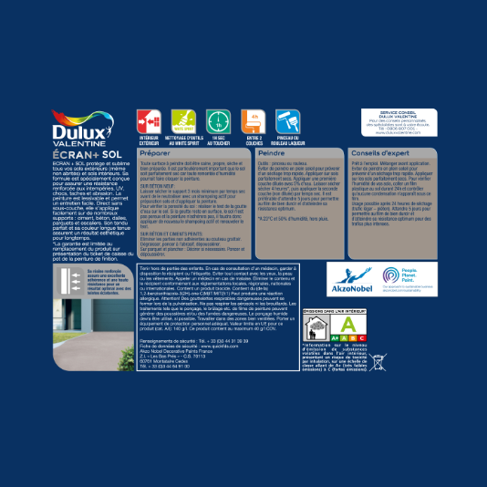 Peinture sol Ecran + DULUX VALENTINE, gravier satiné, 2.5 l