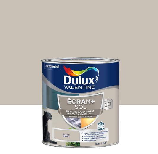 Peinture sol Ecran + DULUX VALENTINE, gravier satiné, 0.5 l
