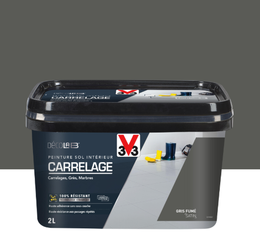 Peinture sol, carrelage Décolab® V33, gris fumé satiné, 2 l
