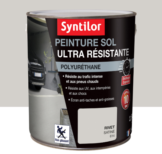 Peinture sol Ultra résistante SYNTILOR, rivet satiné, 2.5 l