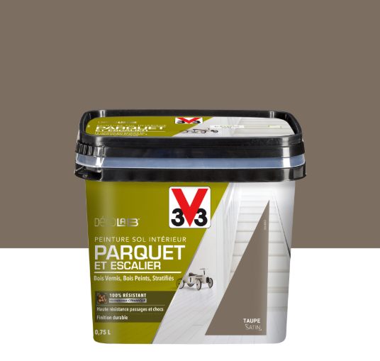 Peinture sol, parquet Escalier décolab® V33, taupe satiné, 0.75 l