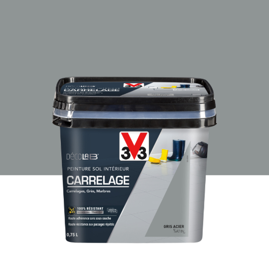 Peinture sol, carrelage Décolab® V33, gris acier satiné, 0.75 l