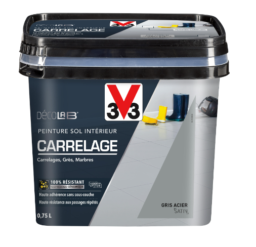 Peinture sol, carrelage Décolab® V33, gris acier satiné, 0.75 l
