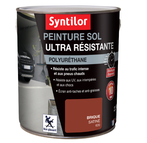 Peinture sol Ultra résistante SYNTILOR, brique satiné, 2.5 l