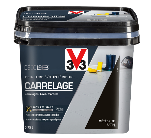 Peinture sol, carrelage Décolab® V33, brun météorite satiné, 0.75 l