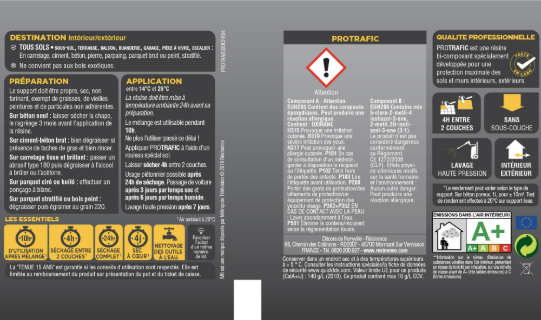 Peinture sol Protrafic RESINENCE, RAL 1015, ivoire satiné, 0.3 l