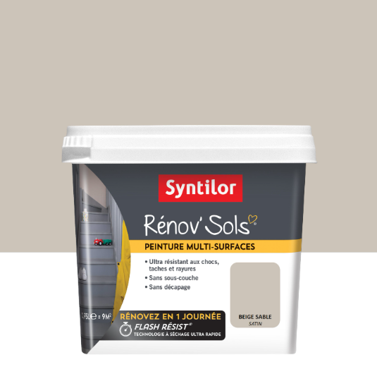 Peinture, carrelage et bois Renov sol SYNTILOR, beige sable satiné, 0.75 l