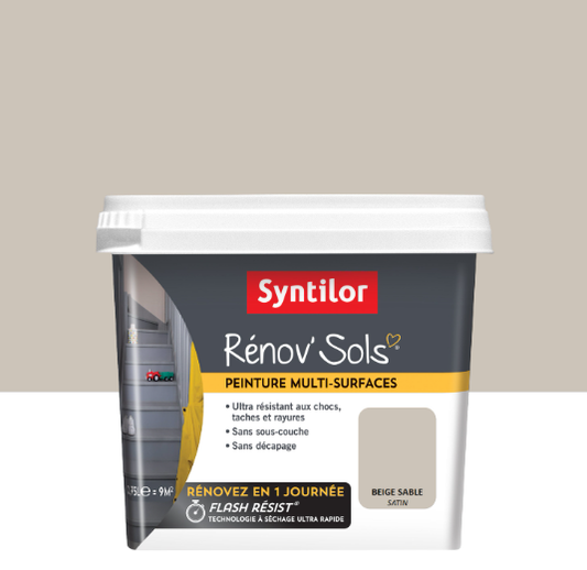 Peinture, carrelage et bois Renov sol SYNTILOR, beige sable satiné, 0.75 l