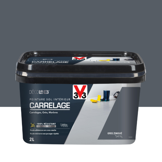 Peinture sol, carrelage Décolab® V33, gris zingué satiné, 2 l