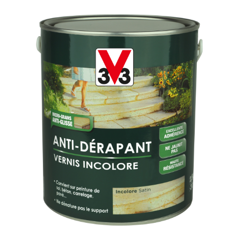 Vernis antidérapant sol V33, incolore satiné, 2.5 l