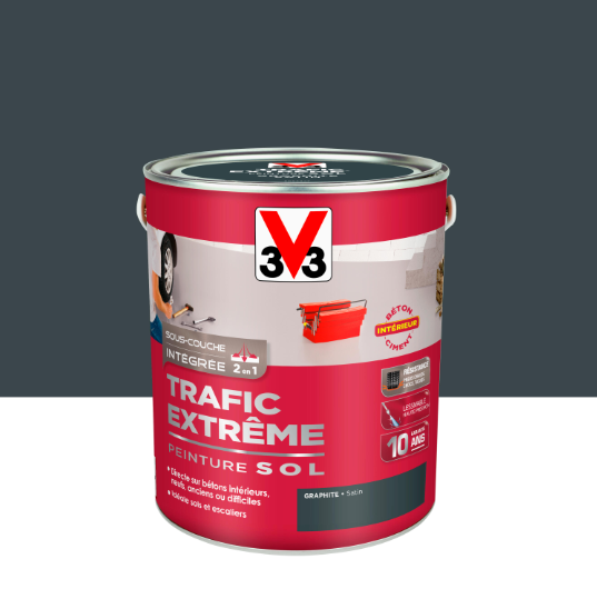 Peinture sol Trafic extrême V33, graphite satiné, 2.5 l