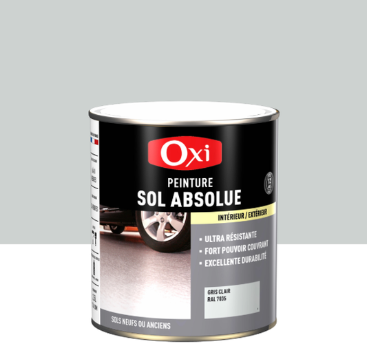 Peinture sol Absolue OXI, RAL 7035, gris clair satiné, 2.5 l