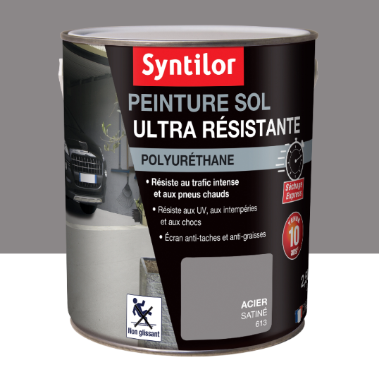 Peinture sol Ultra résistant SYNTILOR, acier satiné, 2.5 l