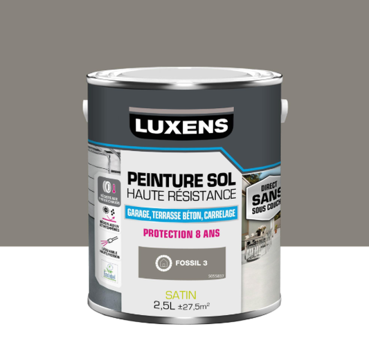 Peinture sol Haute résistance LUXENS, fossil 3 satiné, 2.5 l